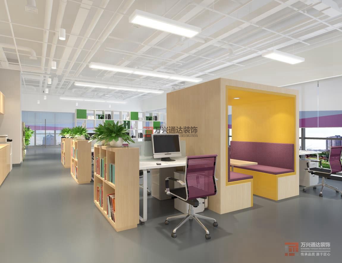北京万兴通达办公装修项目-华清科盛，北京信息技术有限公司装修效果图