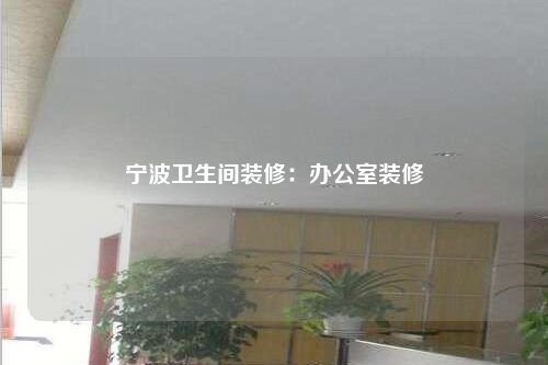宁波卫生间装修:办公室装修