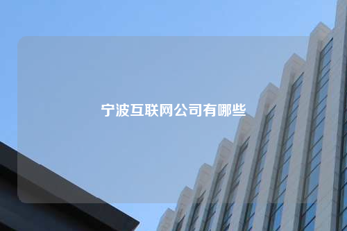 宁波互联网公司有哪些