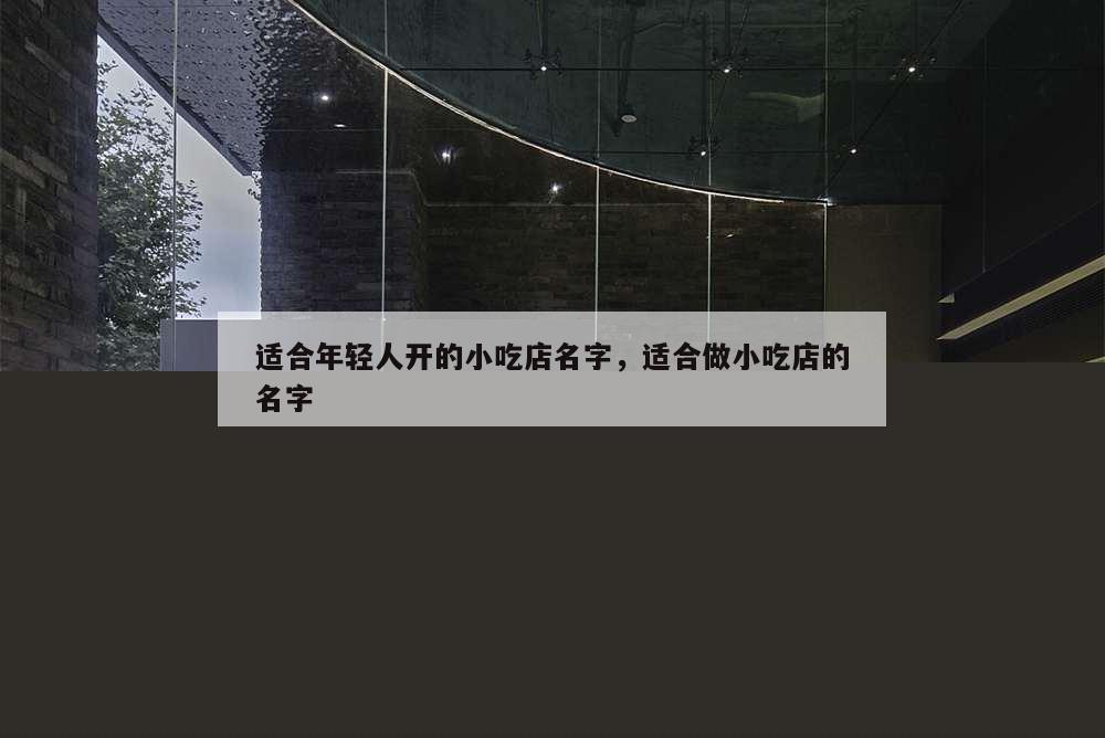 适合年轻人开的小吃店名字,适合做小吃店的名字