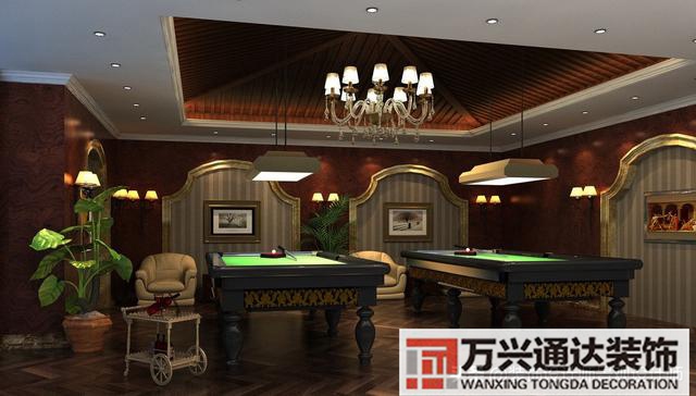 台球室装修效果图台球厅装修效果图_万兴办公室装修公司