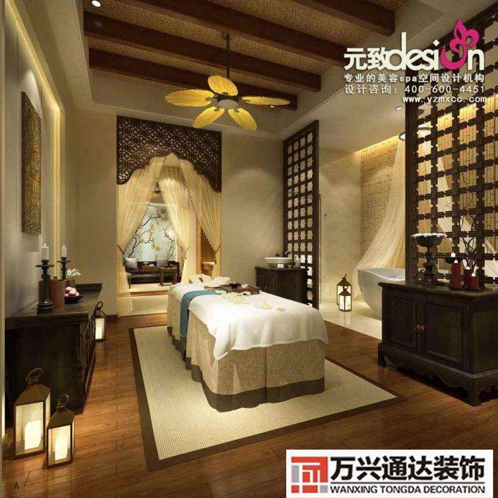 美容院spa装修图片高档spa房间装饰图片