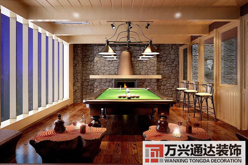 台球室装修设计图尺寸台球室室内装修效果图大全