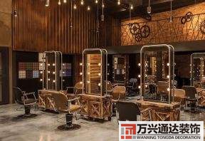 美发店复古装修图理发店小店复古简单装修