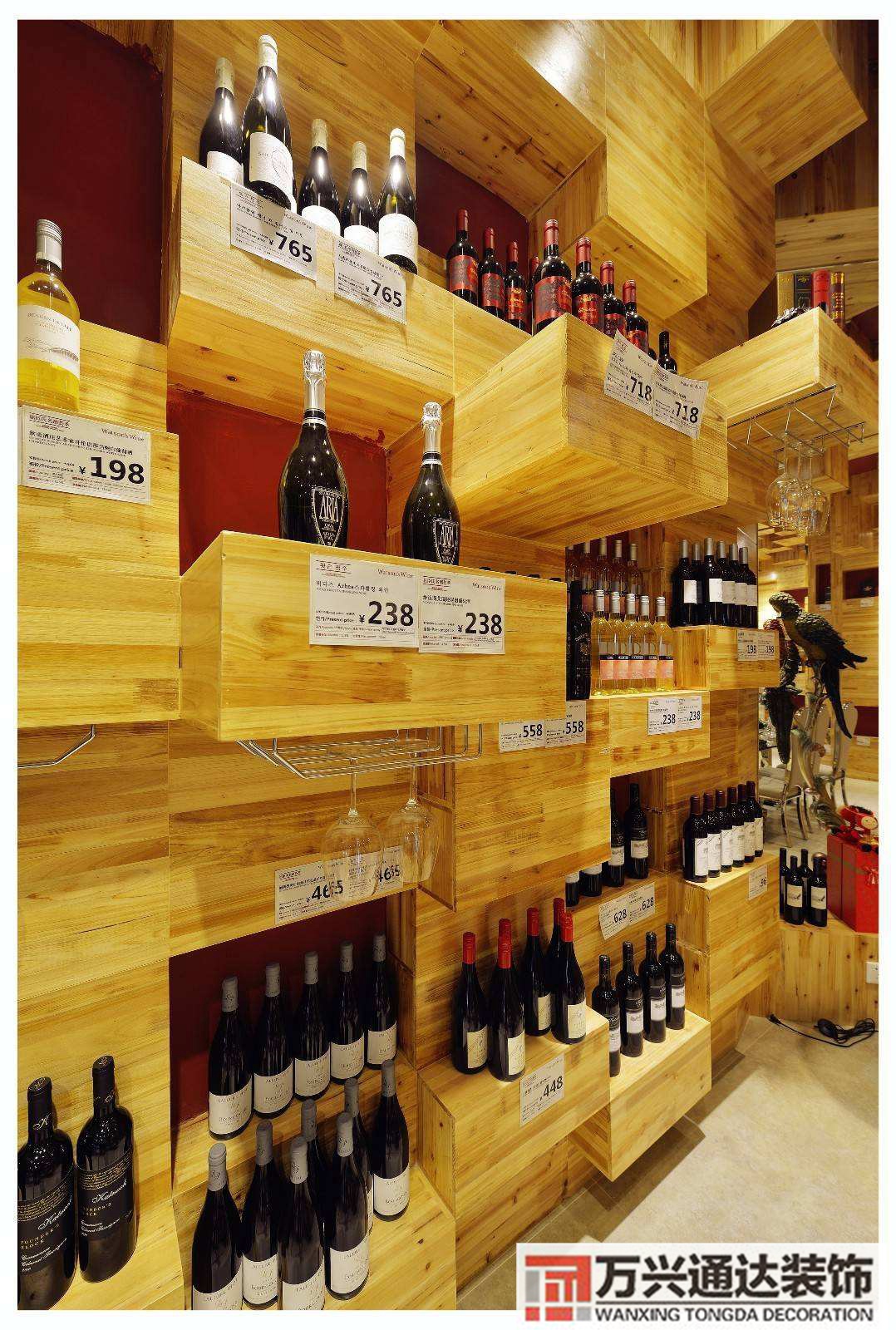 红酒店装修红酒店装修效果图门店