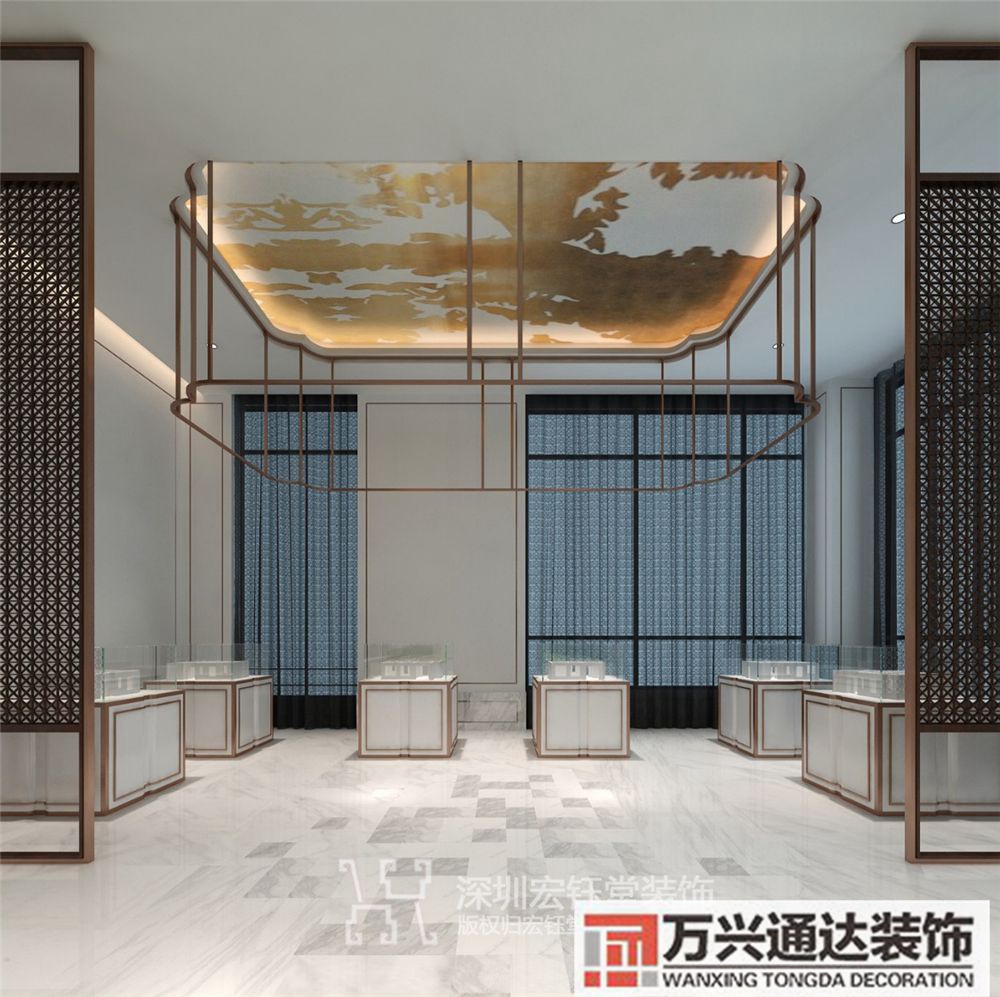 中式售楼部装修效果图新中式风格售楼部效果图