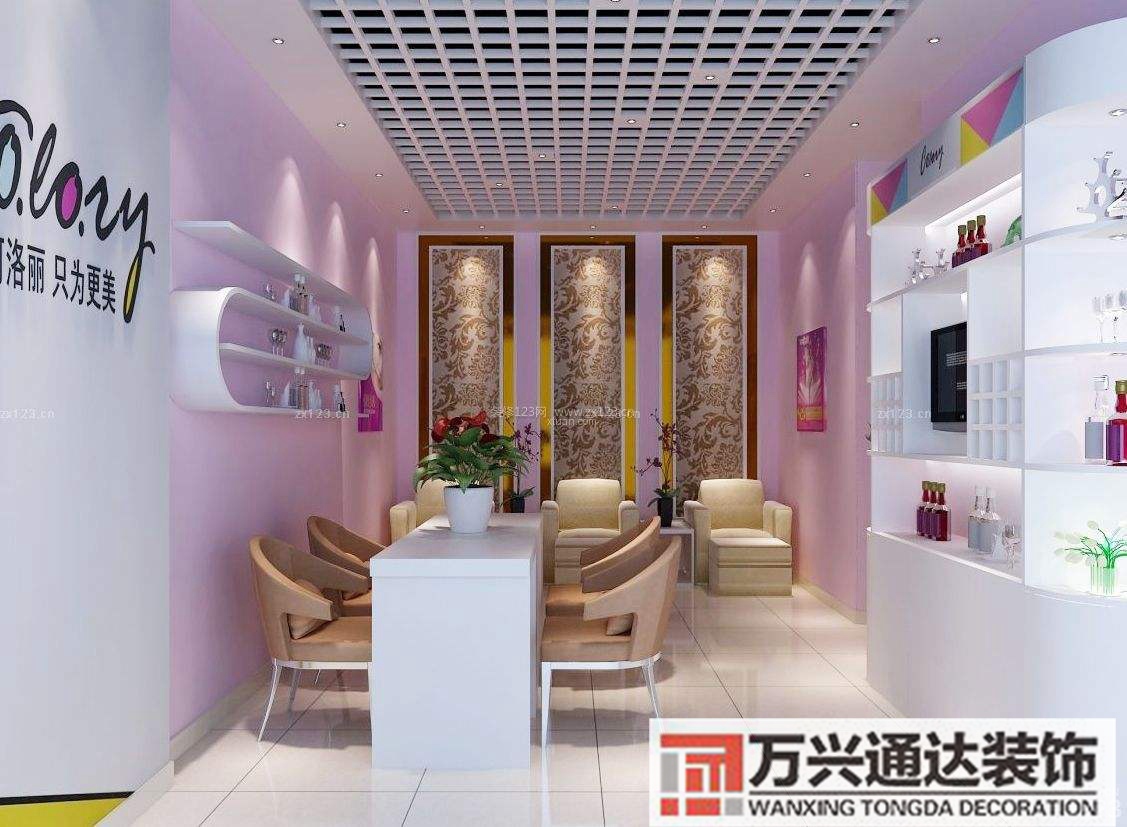 小型化妆美甲店装修图美容美甲店装修效果图 小型